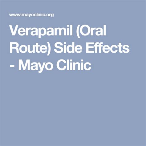 verapamil side effects mayo clinic
